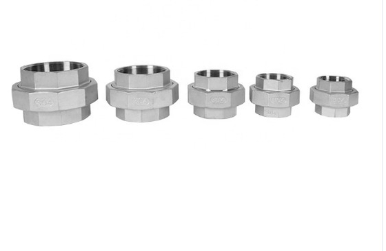 1/8" Pipe 304 SS Union Coupling Polishing NPT Threaded For Petroleum